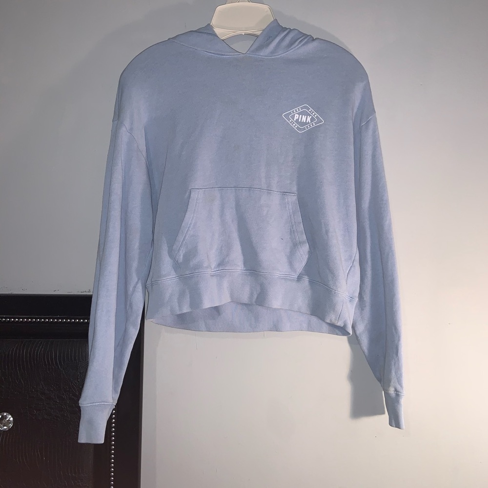 Crop light blue  jacket .